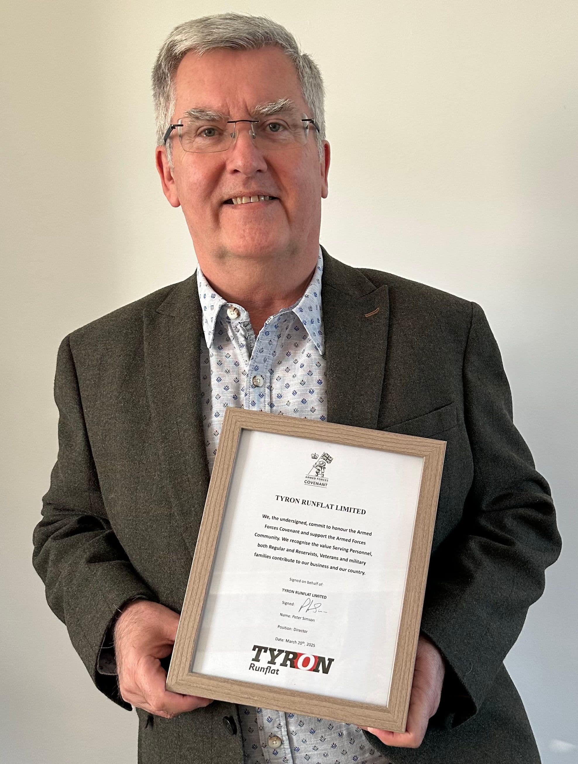 Inventor of the world’s only multi-piece rubber Runflat system, Tyron Runflat, has signed the Armed Forces Covenant, a commitment demonstrating its dedication to supporting ex-service men and women.