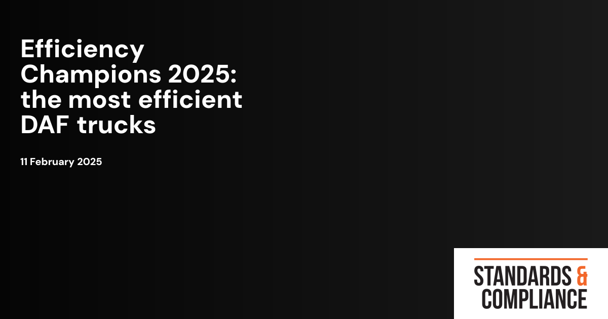 Efficiency Champions 2025: the most efficient DAF trucks | Standards ...